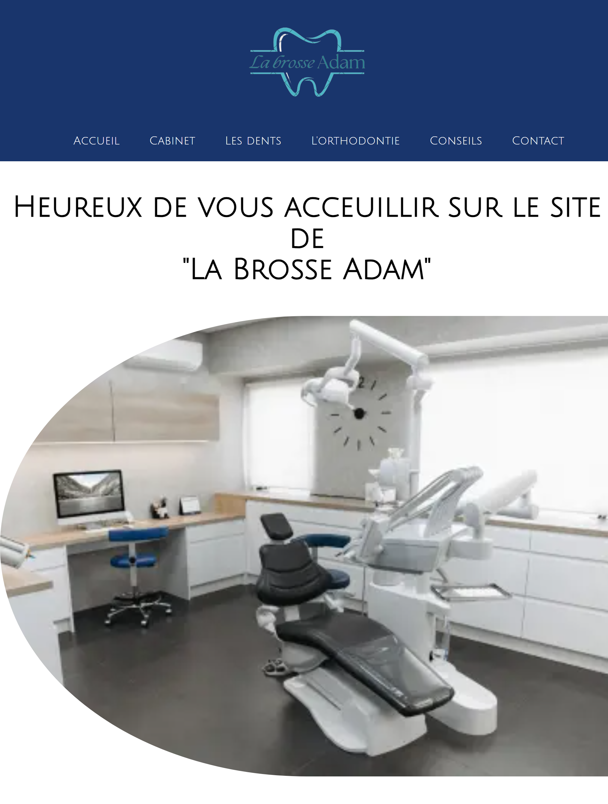Screenshot du haut de la page cabinet