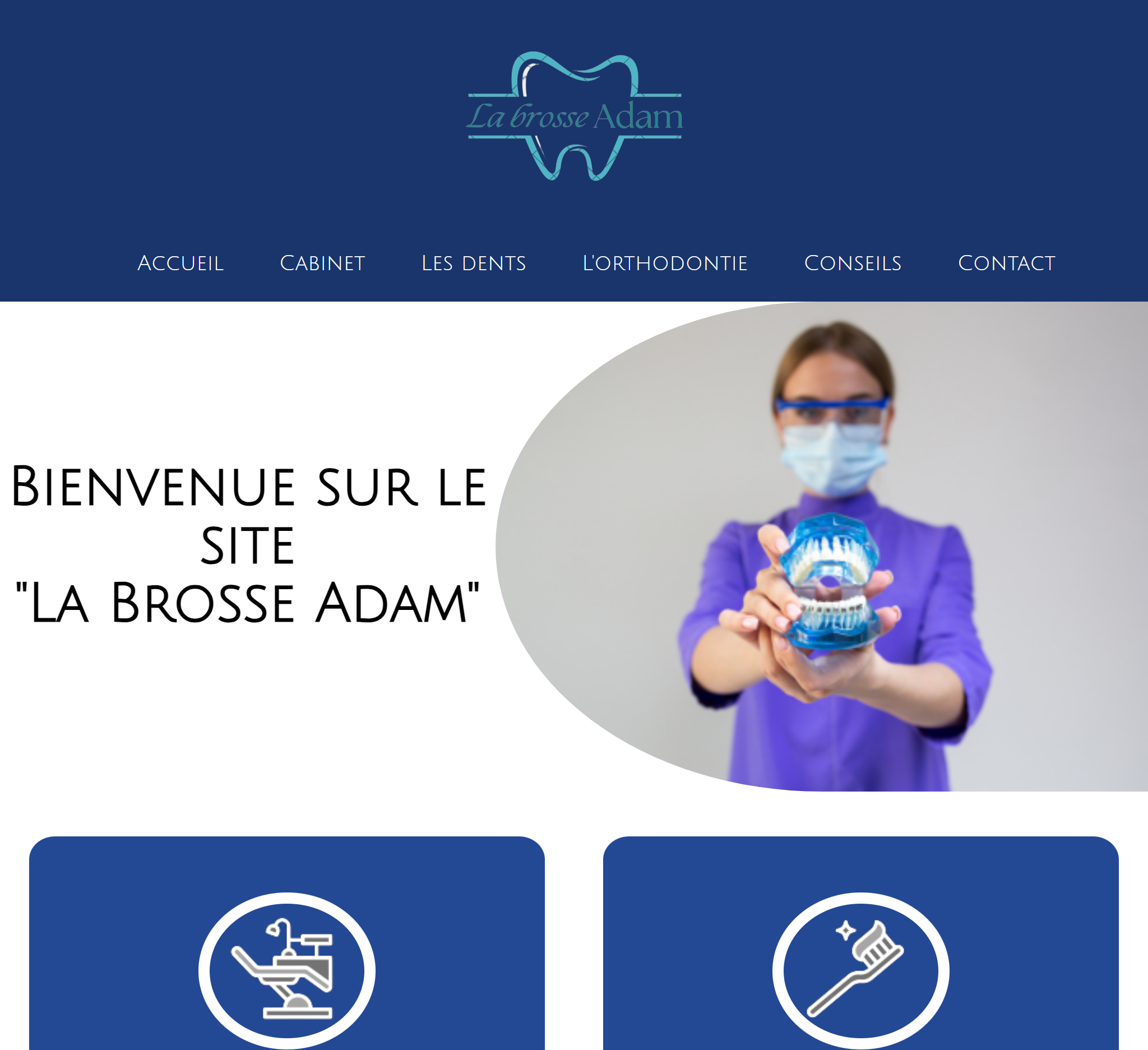 Screenshot de la homepage de Brosse-Adam