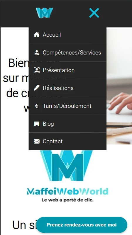 Screenshot de la navbar en responsive