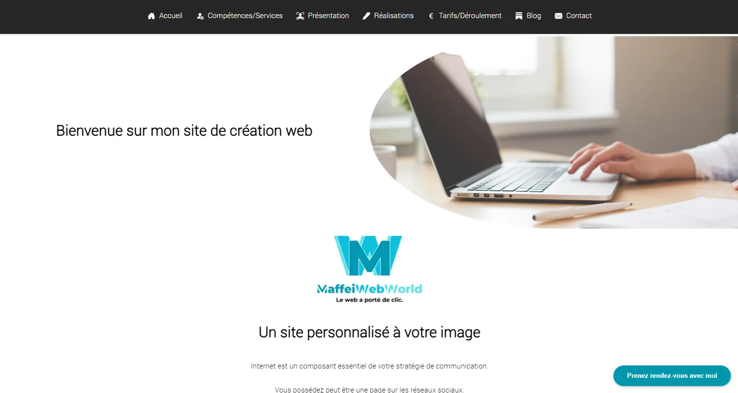 Screenshot de la homepage de Maffei-WebWorld